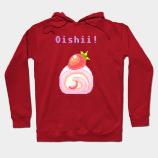 Kawaii Pixel Oishii Dream Dessert ( strawberry & Cream Cakee Roll) Hoodie